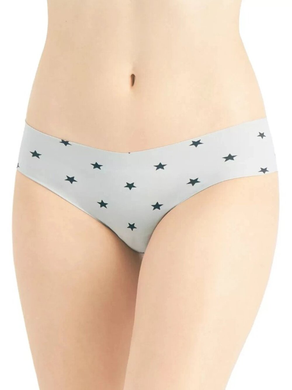 Jenni Women's No-Show Bikini Panty Underwear, Gray With Stars, Large
